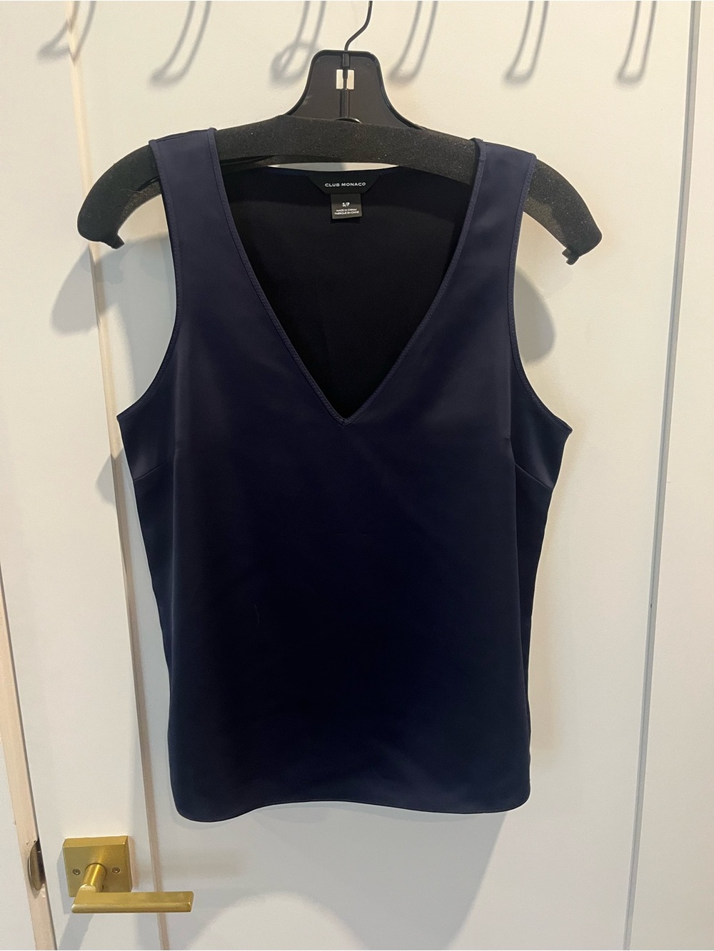 Club Monaco Navy V-Neck Satiny Camisole